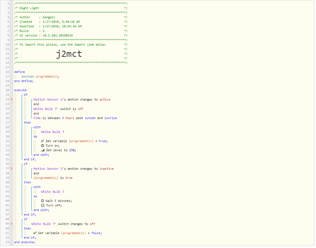 Night Light Code