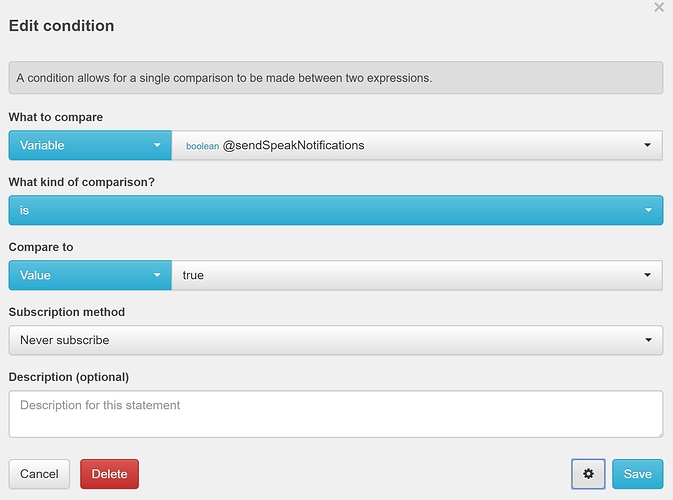 Variable Settings