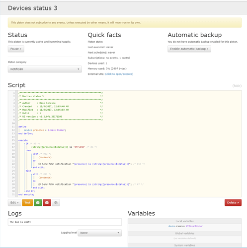 device status 3